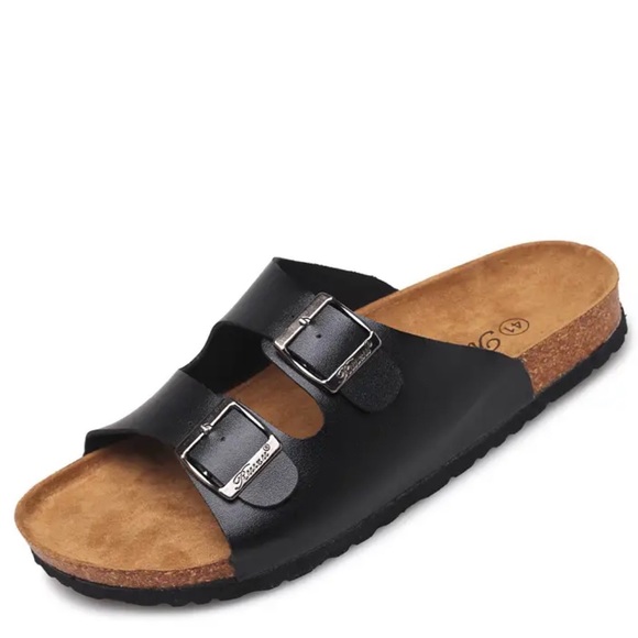 Unisex dark brown kids Cork Sandals Beach Flip Flop - Picture 3 of 4